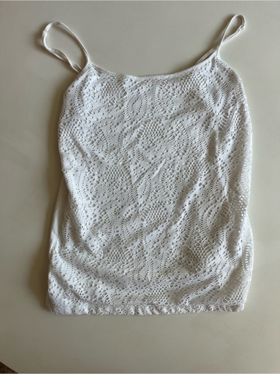 LOFT Tops - LOFT White Lace Spaghetti Strap Tank Top, Size Medium